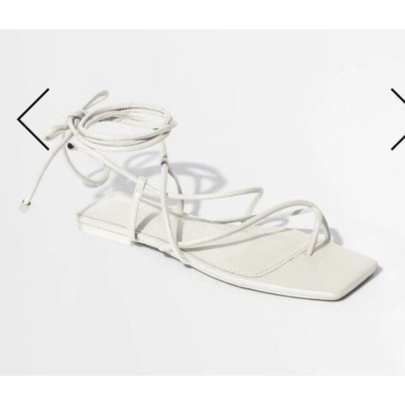 Jonathan Simkhai Susan Ivory Leather Wrap Sandal Size 5.5/EU 36 - Picture 2 of 12